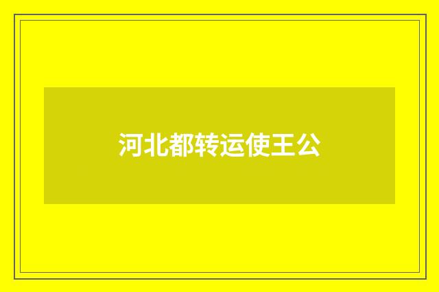 河北都转运使王公
