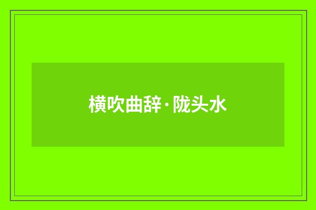 横吹曲辞·陇头水