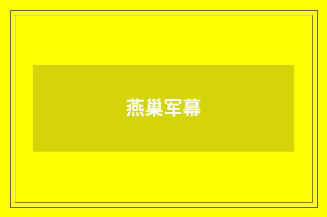 燕巢军幕