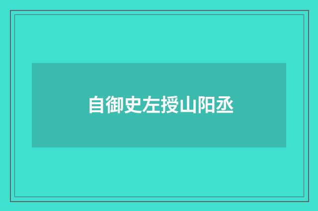 自御史左授山阳丞