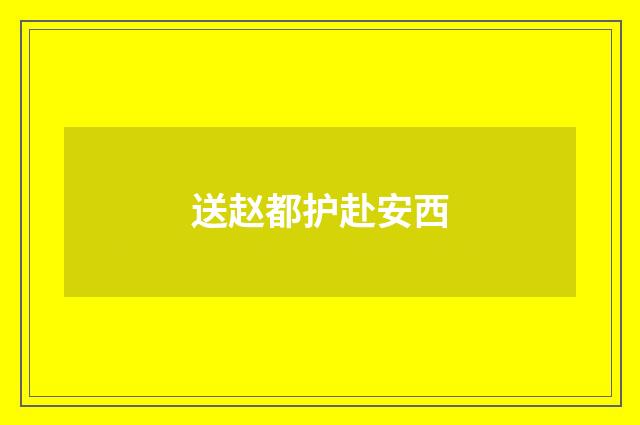 送赵都护赴安西