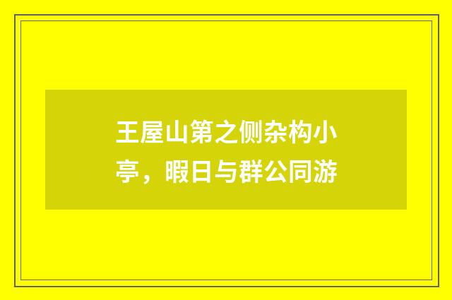 王屋山第之侧杂构小亭，暇日与群公同游