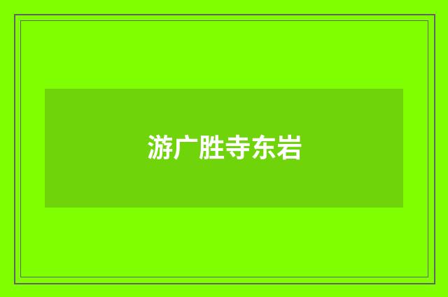 游广胜寺东岩