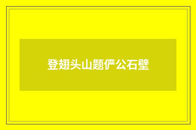 登翅头山题俨公石壁