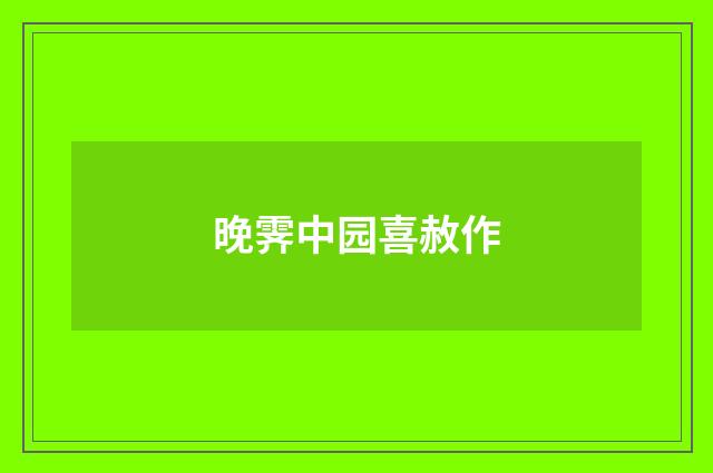 晚霁中园喜赦作