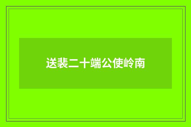 送裴二十端公使岭南
