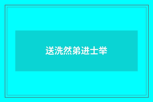 送洗然弟进士举
