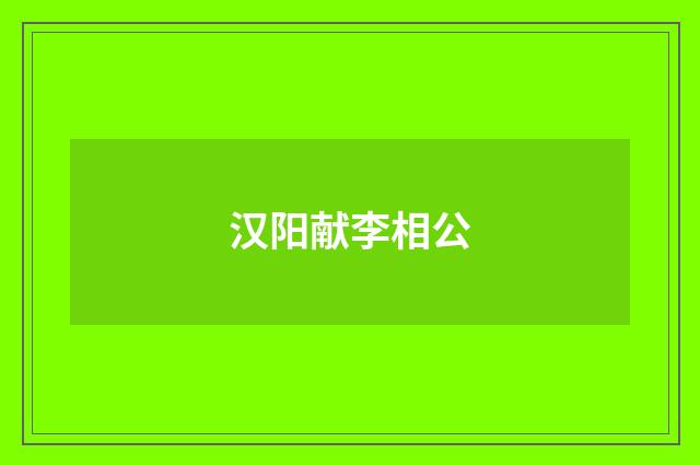 汉阳献李相公