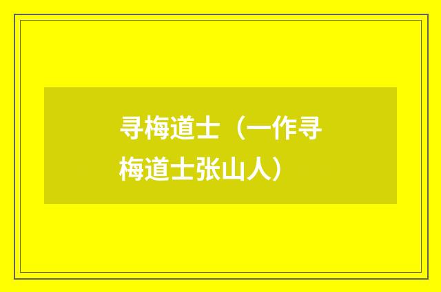 寻梅道士（一作寻梅道士张山人）