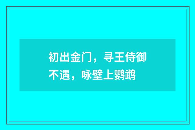 初出金门，寻王侍御不遇，咏壁上鹦鹉