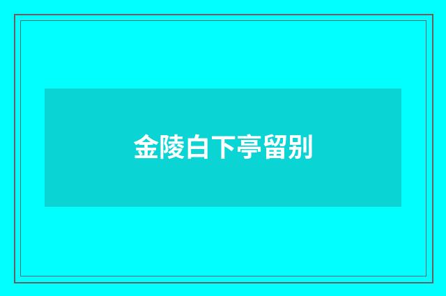 金陵白下亭留别