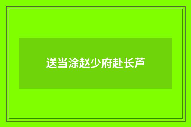 送当涂赵少府赴长芦