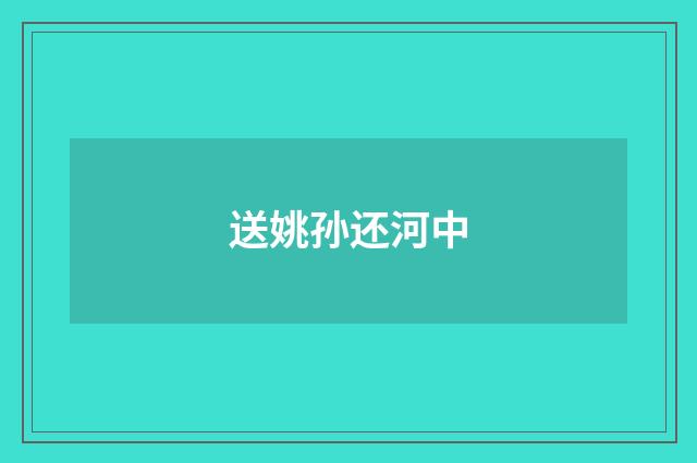 送姚孙还河中