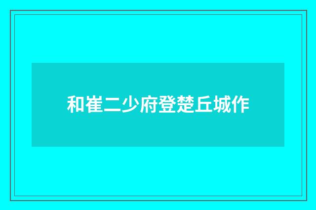 和崔二少府登楚丘城作