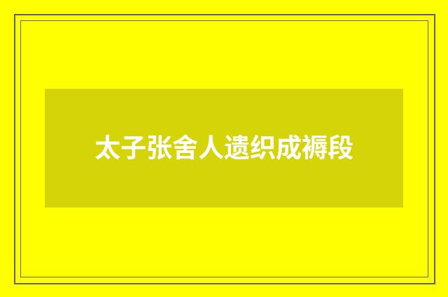 太子张舍人遗织成褥段