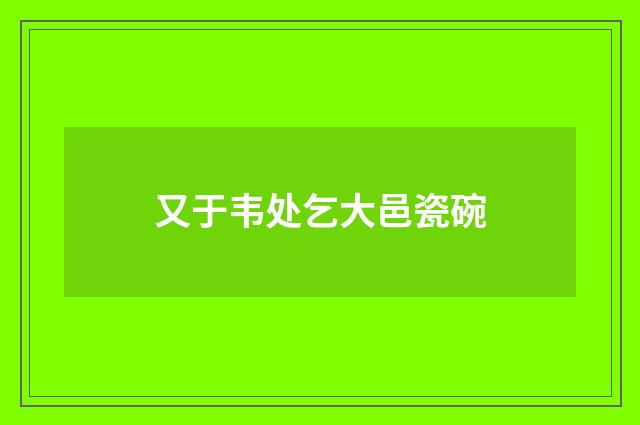 又于韦处乞大邑瓷碗