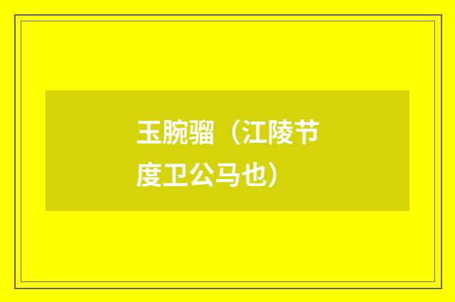 玉腕骝(江陵节度卫公马也)