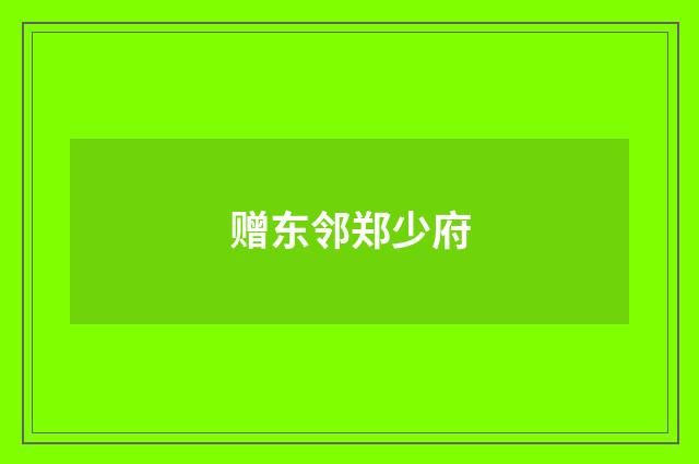赠东邻郑少府