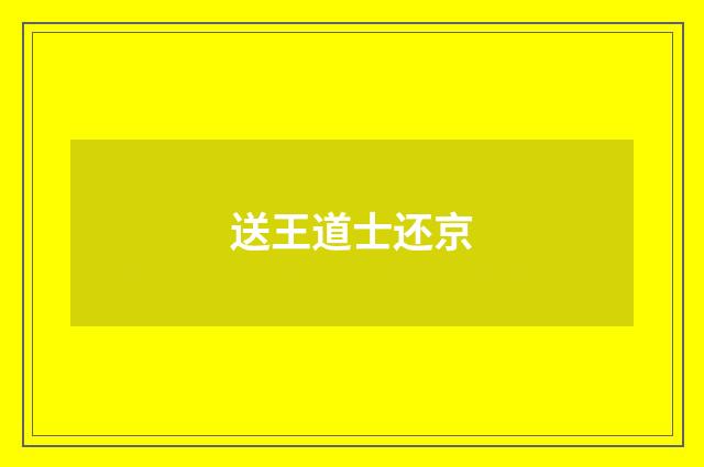 送王道士还京
