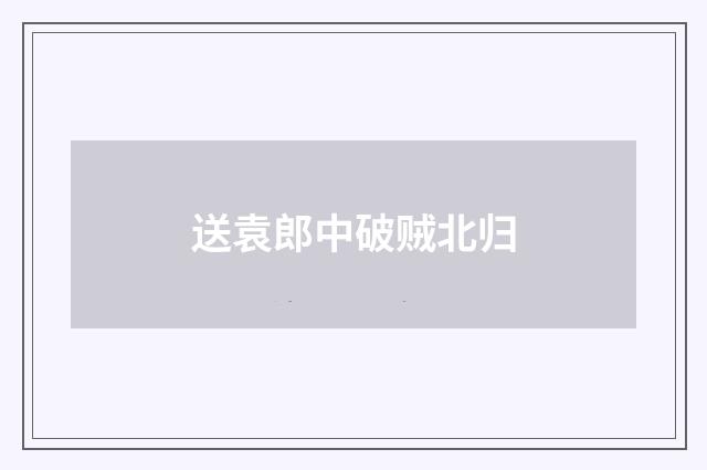 送袁郎中破贼北归