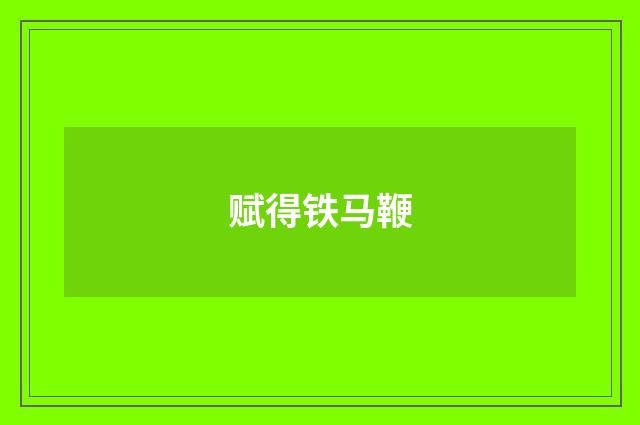赋得铁马鞭
