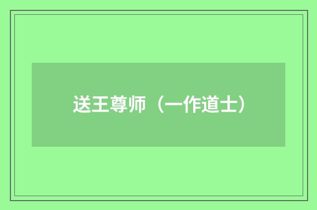 送王尊师（一作道士）