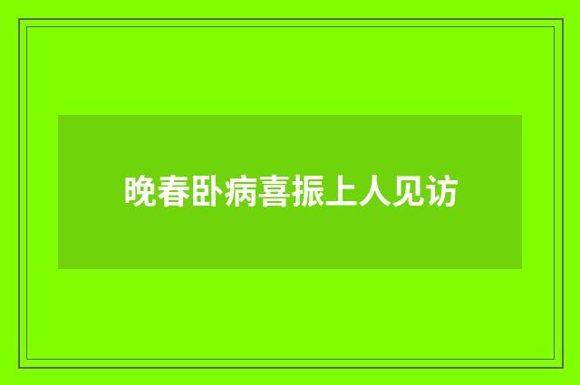 晚春卧病喜振上人见访