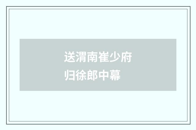 送渭南崔少府归徐郎中幕