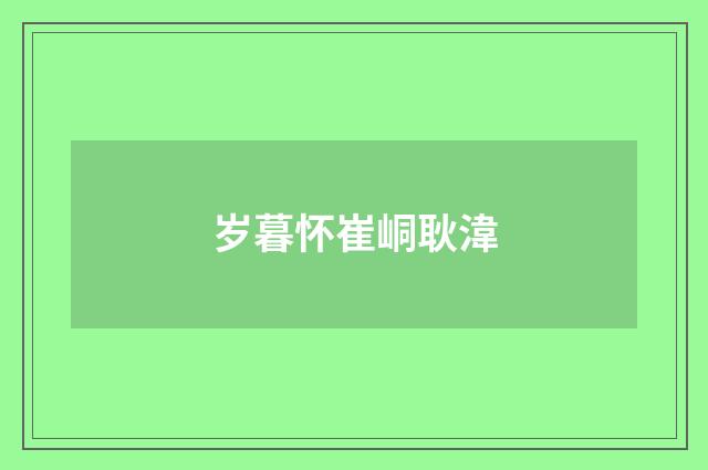岁暮怀崔峒耿湋