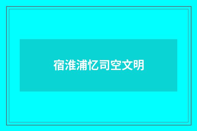 宿淮浦忆司空文明