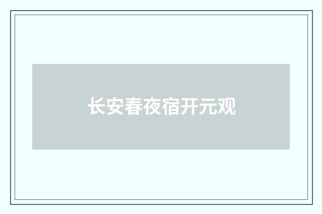 长安春夜宿开元观
