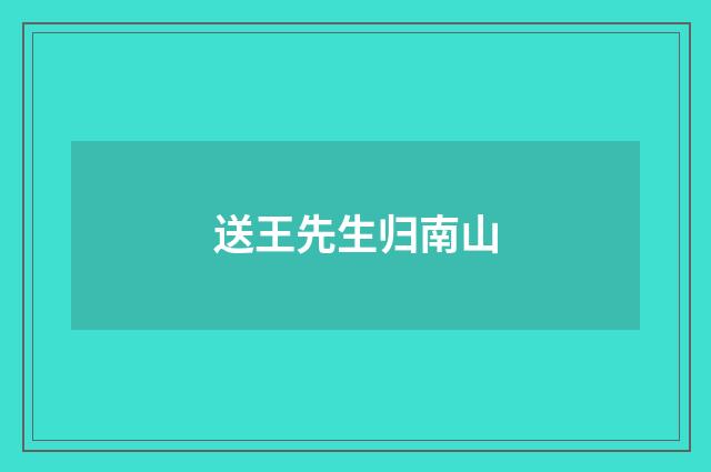 送王先生归南山