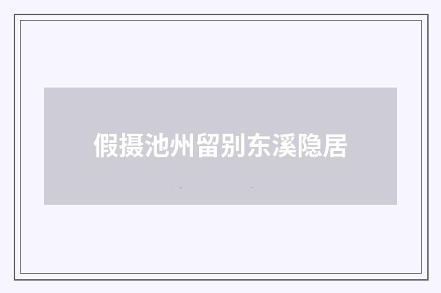 假摄池州留别东溪隐居