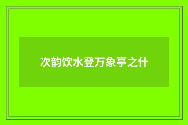 次韵饮水登万象亭之什