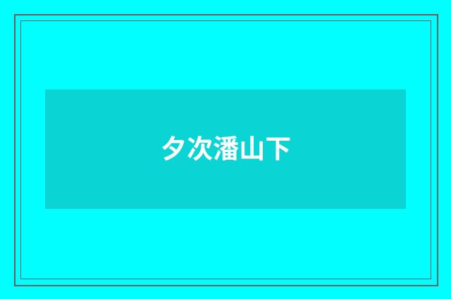 夕次潘山下