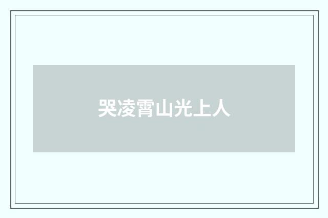 哭凌霄山光上人