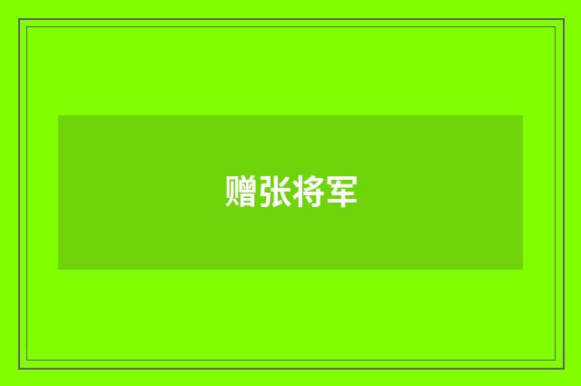 赠张将军