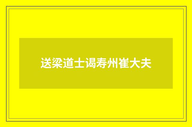 送梁道士谒寿州崔大夫