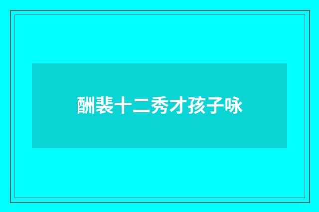 酬裴十二秀才孩子咏