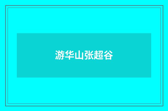 游华山张超谷