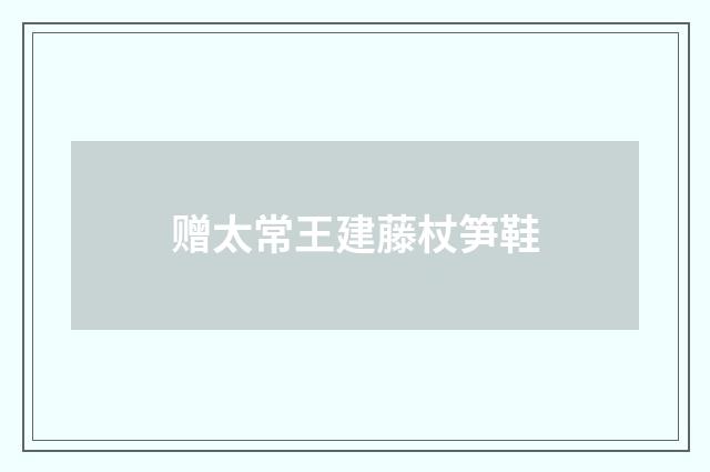 赠太常王建藤杖笋鞋