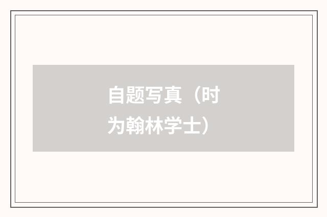 自题写真（时为翰林学士）