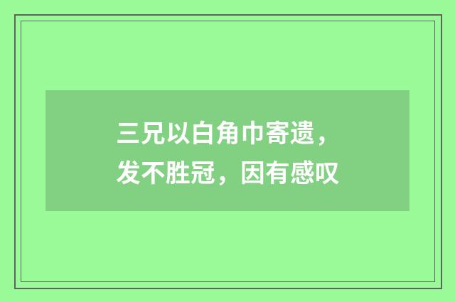 三兄以白角巾寄遗，发不胜冠，因有感叹