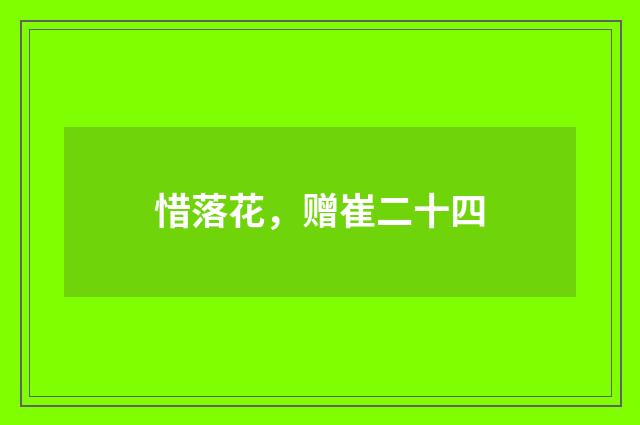 惜落花，赠崔二十四