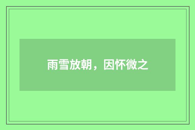 雨雪放朝，因怀微之