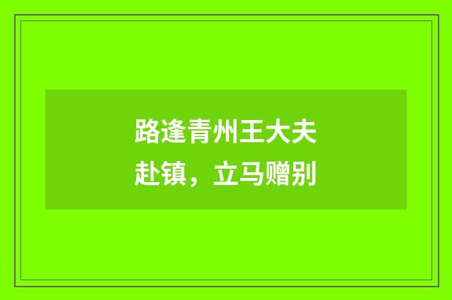 路逢青州王大夫赴镇,立马赠别