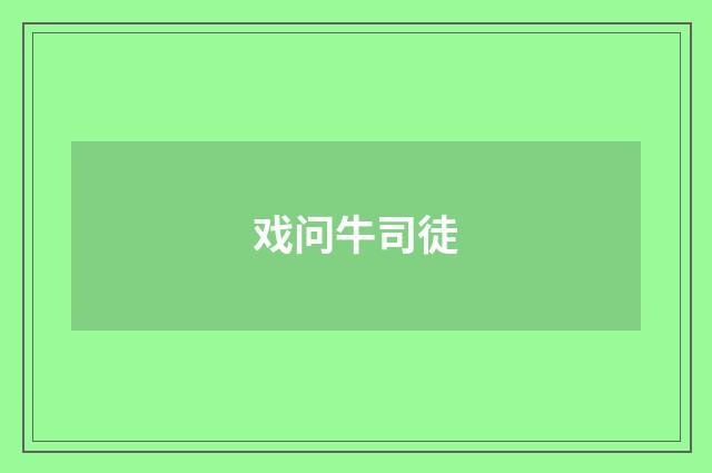 戏问牛司徒
