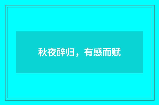 秋夜醉归，有感而赋