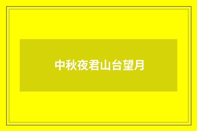 中秋夜君山台望月