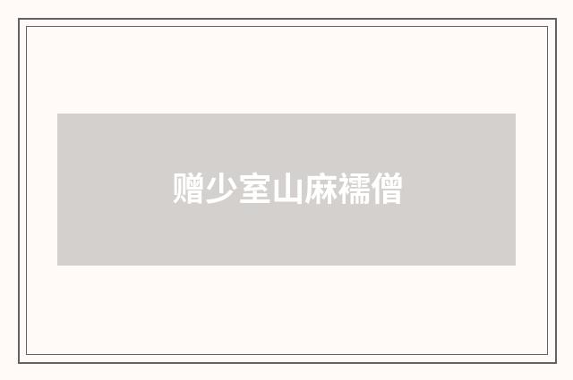 赠少室山麻襦僧